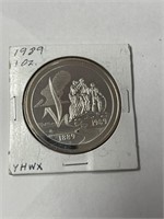 1989 1oz silver North Dakota centennial coin