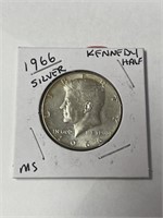 1966 silver Kennedy half MS grade