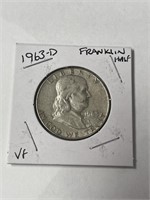 1963-D Franklin half VF grade