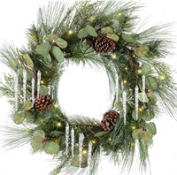 24-Inch Iced Pine Wreath