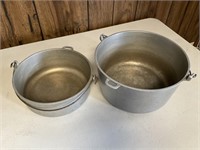Aluminum handled cooking pots