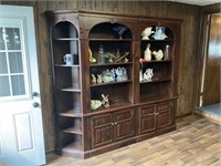 Large wooden divided book case