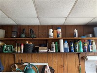 Contents of pool shed shelf