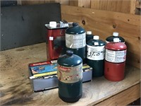 Small propane tanks, torch kit and can’t fuel