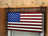 American flag leaded glass window