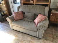 Upholstered sleep sofa and ottoman