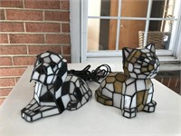 Cat and dog stain glass lights