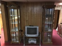 Two curio cabinets