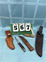 Case "Wood" Pocket Knife & 3" Fixed Blade