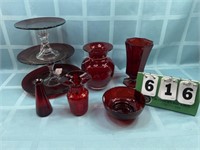 Ruby Red Glass Lot