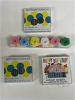 Vintage birthday candles and candle holders