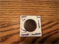 1844 Montreal Canada 1/2 penny token