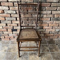Wicker Back with Cane Seat Chair