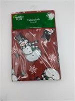 Holiday Style Tablecloth Rectangle Snowman