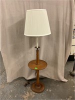 Vintage Wooden Floor Lamp/Table combo