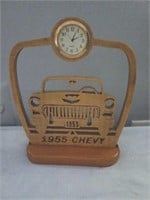 1955 Chevy Hand Carved Wood Clock