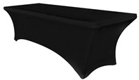 OBSTAL 6FT SPANDEX TABLE COVER 72"X30"X30" BLACK