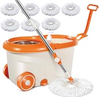 MASTERTOP Spin Mop & Bucket with Wringer Set