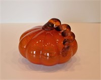 Vintage Art Glass Pumpkin  9"W 6"T