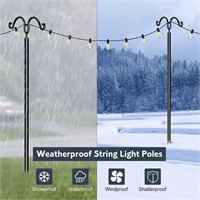Flanagan String Light Poles for Outside, 2 Pack