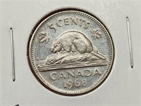 1968 Canada 5 Cent Coin EF-40 Elizabeth II