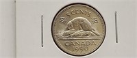 1990 Canada 5 Cent Coin Queen Elizabeth II. Au -50