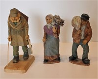 Vintage Hand Carved Figurines 8" T Made in Norway