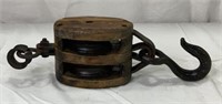 Vintage Double Block & Tackle Pulley