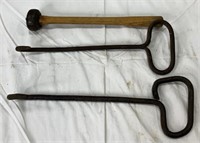 Vintage Hay Hooks & Knapping Hammer