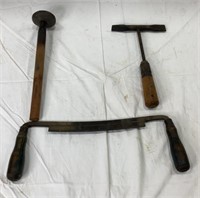 Vintage Knapping Hammer, Chipping Hammer, & Draw