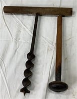 Vintage Knapping Hammer & Auger