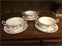 Royal Albert Sweet Violets Handled Soup Bowls