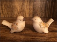 Vintage Pair of Fenton Milk Glass Song Birds
