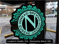 "NINKASI BREWING" LIGHTED SIGN