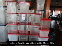 LOT, ASSORTED SIZED FOOD STORAGE CONTAINERS