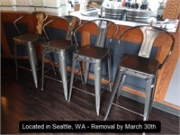 LOT, (4) METAL BARSTOOLS (SEAT IS 30"H)