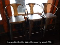 LOT, (3) METAL BARSTOOLS (SEAT IS 30"H)