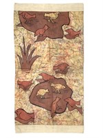 Harry Hilson Batik Fabric Art Banner Birds