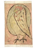 Harry Hilson Batik Fabric Art Banner Owl
