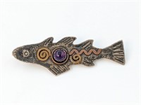 STERLING FISH PIN/PENDANT