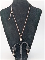 STERLING NECKLACE, PENDANT AND EARRINGS