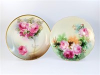 (X2) PAINTED PORCELAIN PLATTERS