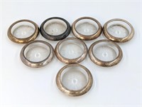 (8) STERLING RIMMED COASTERS