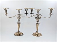 (X2) SILVER PLATED CANDELABRAS