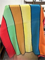 Large colorful crochet blanket