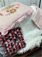 Vintage blankets and pillow