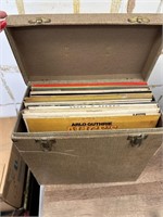 Vintage records in case