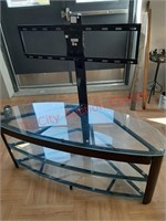 > TV Stand with glass shelves 50" wide.