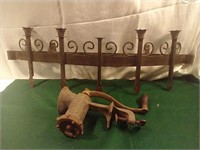 Vintage Coffee Grinder Wrought Iron Candleholder