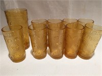 Vintage American Concord Amber Glass Brockway Glas